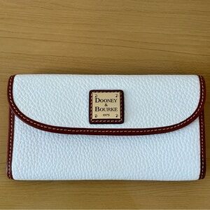 Dooney & Bourke White and Brown Leather Wallet